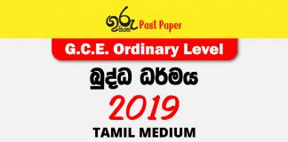 2019 OL Buddhism Past Paper and Answers - Tamil Medium
