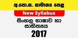 2017 O/L Sinhala Language & Literature Past Paper