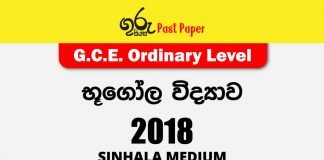 2018 O/L Geography Past Paper and Answers | Sinhala Medium