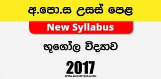 2017 A/L Geography Past Paper | Sinhala Medium