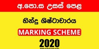 2020 A/L Hindu civilization Marking Scheme