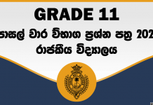 Royal College Term Test Papers 2021 Grade 11
