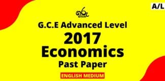 2017 A/L Economics Past Paper | English Medium