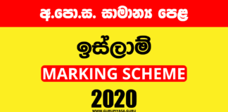 2020 O/L Islam Marking Scheme | Sinhala Medium