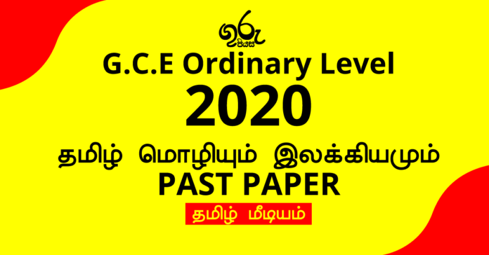 2020 O/L Tamil Language And Literature Past Paper | Tamil Medium